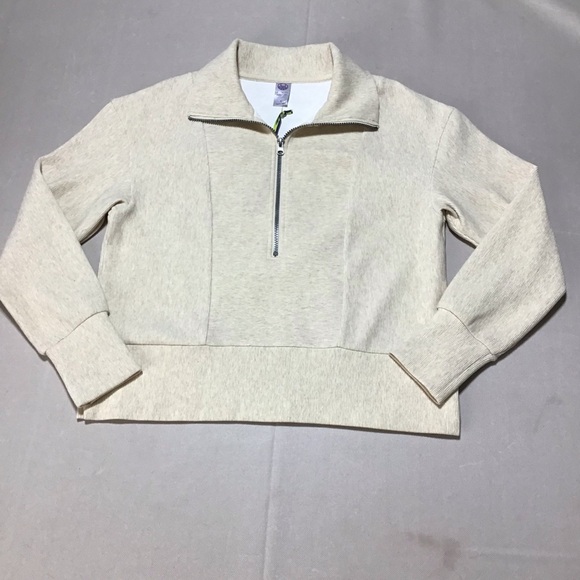 Beige Quarter-Zip Pullover - Picture 3 of 11
